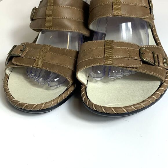 Propet Kelowna Light Brown Leather Adjustable Comfort Slide Sandals Sz 9.5XX 4E - Picture 4 of 15